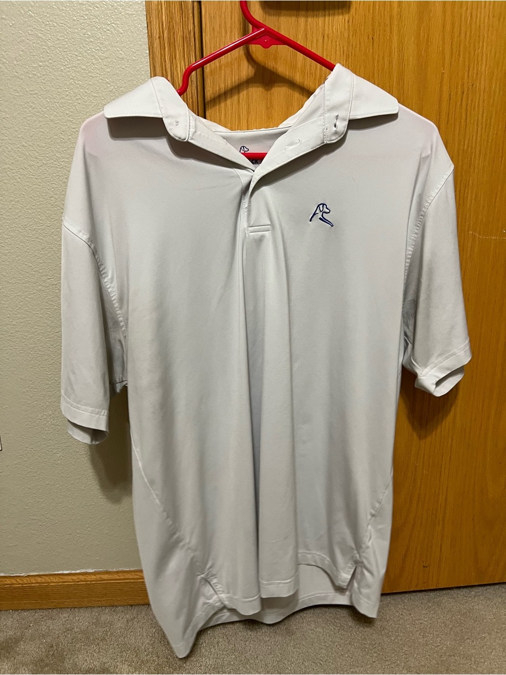 Rhoback White Polo with Navy Contrast Logo